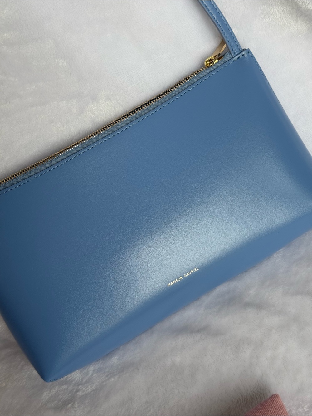 Mansur Gavriel Light Blue Leather Shoulder Bag - Picture 5 of 8